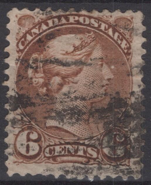 Canada 39 Used 6c yel brn Royalty Queen Victoria FVF ZAYIX 121022S108