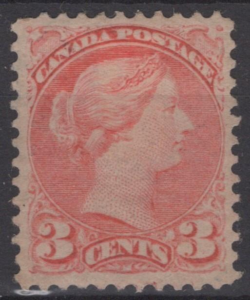 Canada 41 MH 3c brt vermillion Royalty Queen Victoria VF ZAYIX 121022S107