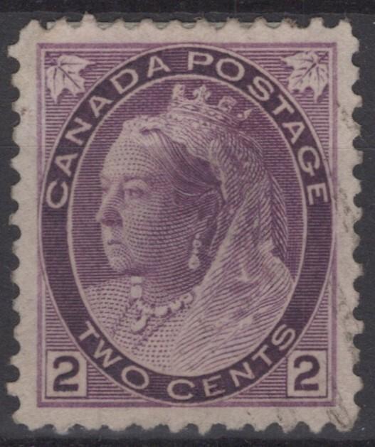 Canada 76a Used 2c purple Thick Paper Royalty Queen Victoria VF ZAYIX 121022S119