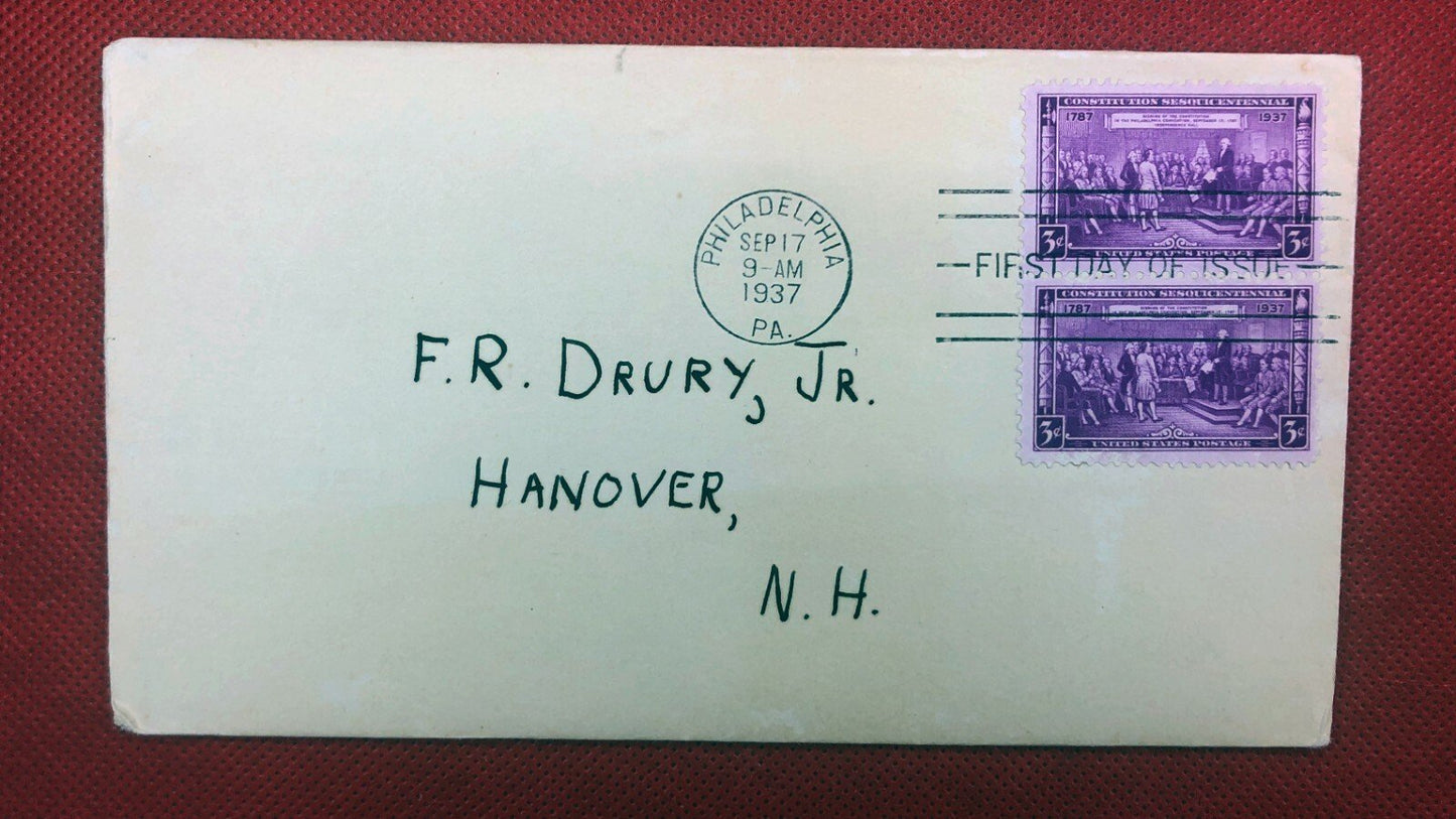 1937 FDC 798 Philadelphia Cancel Constitution Sesquicentennial ZAYIX 010522SM128