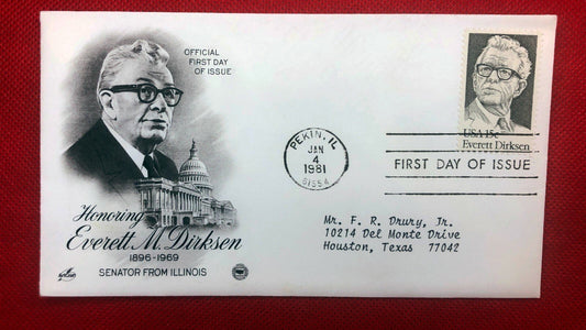 1981 US 1874 Art Craft FDC Senator Everett M. Dirksen ZAYIX 010522SM157M