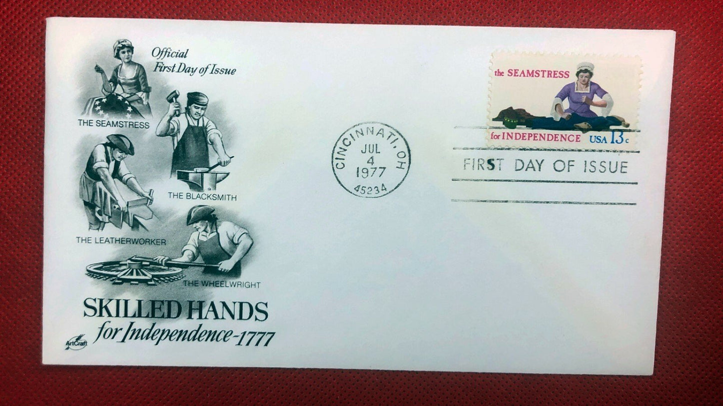 1977 Art Craft FDC US 1717 Skilled Hands for Independence Seamstress ZAYIX 010522SM112