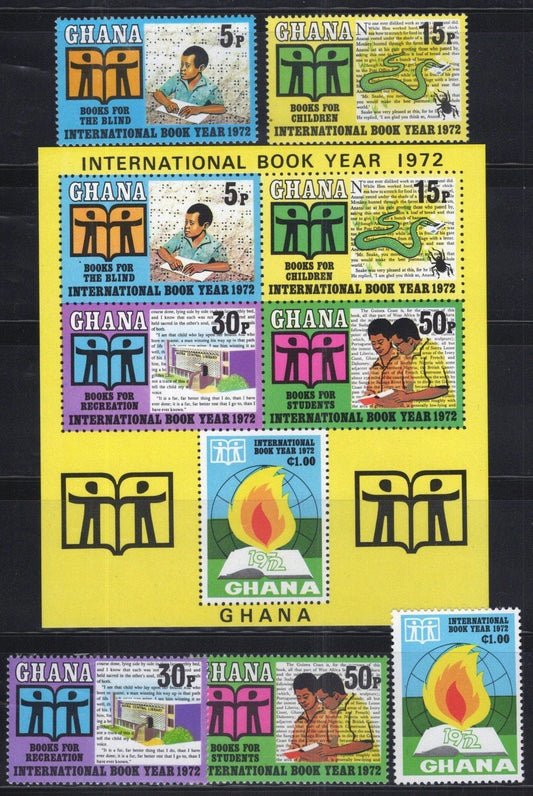 Ghana 445-449a MNH Intl. Book Year Education Students ZAYIX 013123SM34
