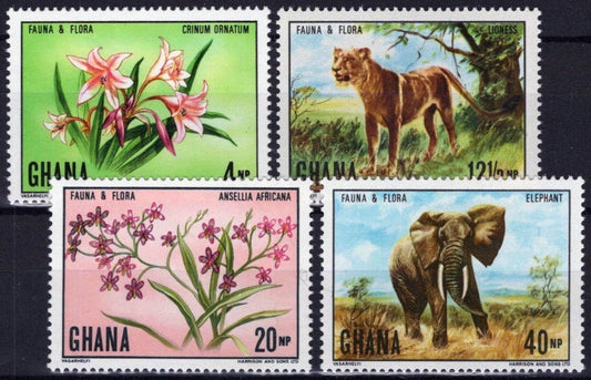 Ghana 402-405 MNH Flowers Wildlife African Orchid Elephant ZAYIX 021023S10