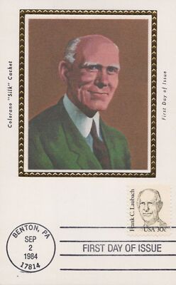 US Colorano FDC Maxi Card UA Frank C. Laubach, Literacy ZAYIX 0924M0057