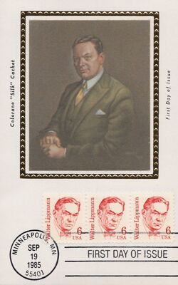 US Colorano FDC Maxi Card UA Walter Lippmann, Journalist ZAYIX 0924M0064