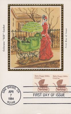 US Colorano FDC Maxi CardUA Baby Buggy 1880s Transportation Coil ZAYIX 0924M0074