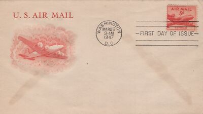 US C33-23 FDC Grimsland cachet 5c airmail unaddressed ZAYIX 101323USF14