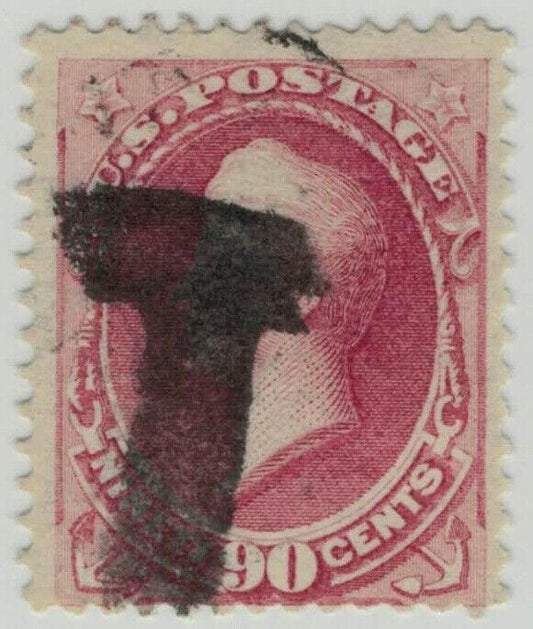 US 166 Used F 90c rose carmine Continental Bank Note "T" Cancel ZAYIX 1223X0050
