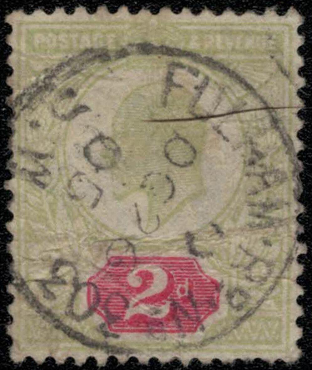 Great Britain 130 used 1902 2p yellow green & carmine Edward VII ZAYIX 031922S19