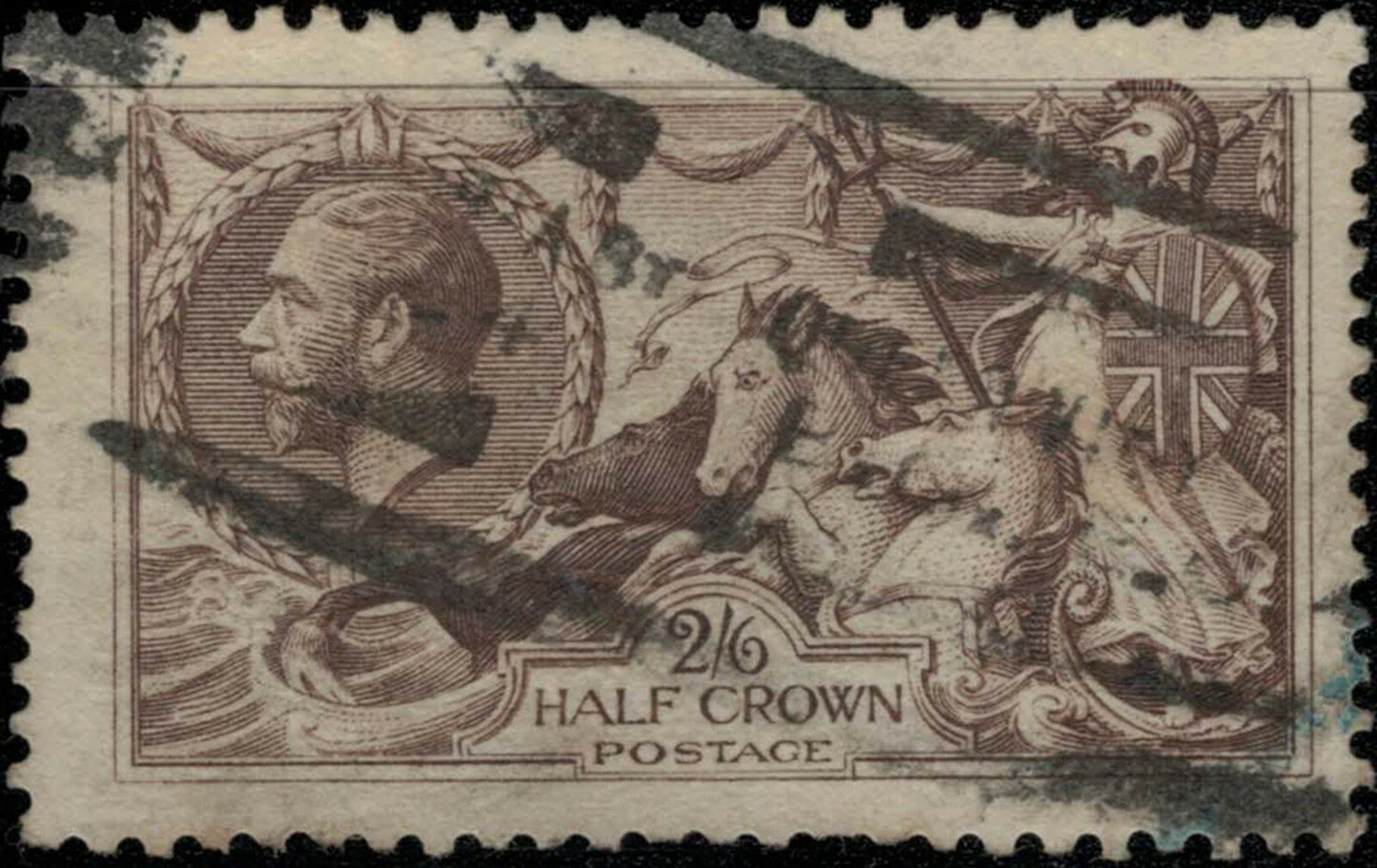 Great Britain 173 used 1913 2sh6p dark brown - Waterlow Seahorse ZAYIX 031922S30