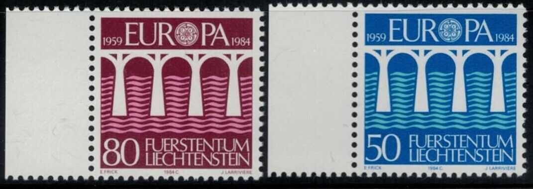 ZAYIX Liechtenstein 779-780 MNH Bridges Engineering Europa CEPT 031622-S80