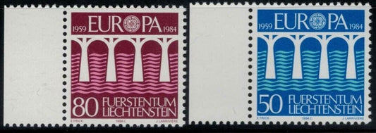 ZAYIX Liechtenstein 779-780 MNH Bridges Engineering Europa CEPT 031622-S80
