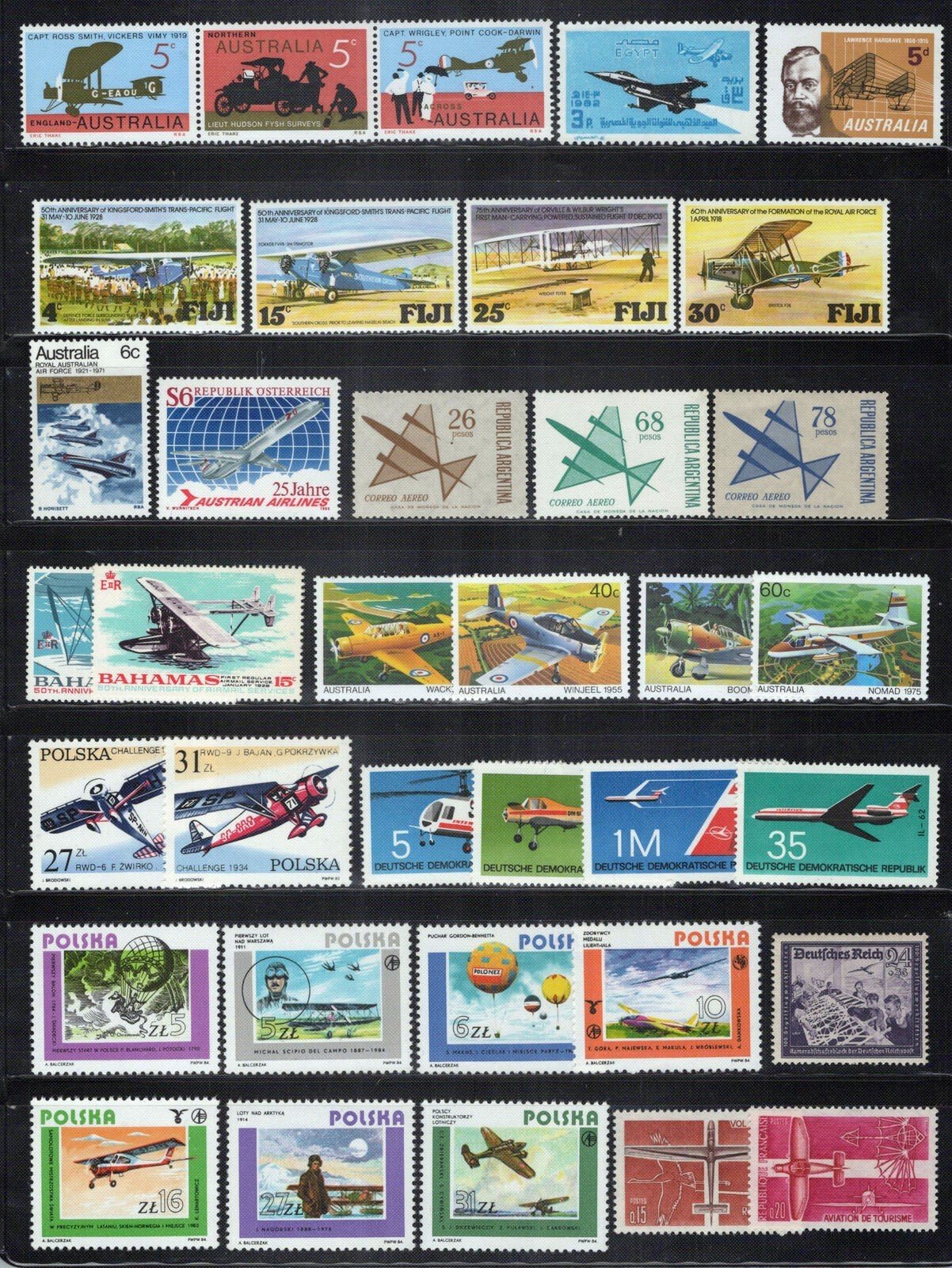 Aviation Collection Most MNH Planes Transportation ZAYIX 0124S0314