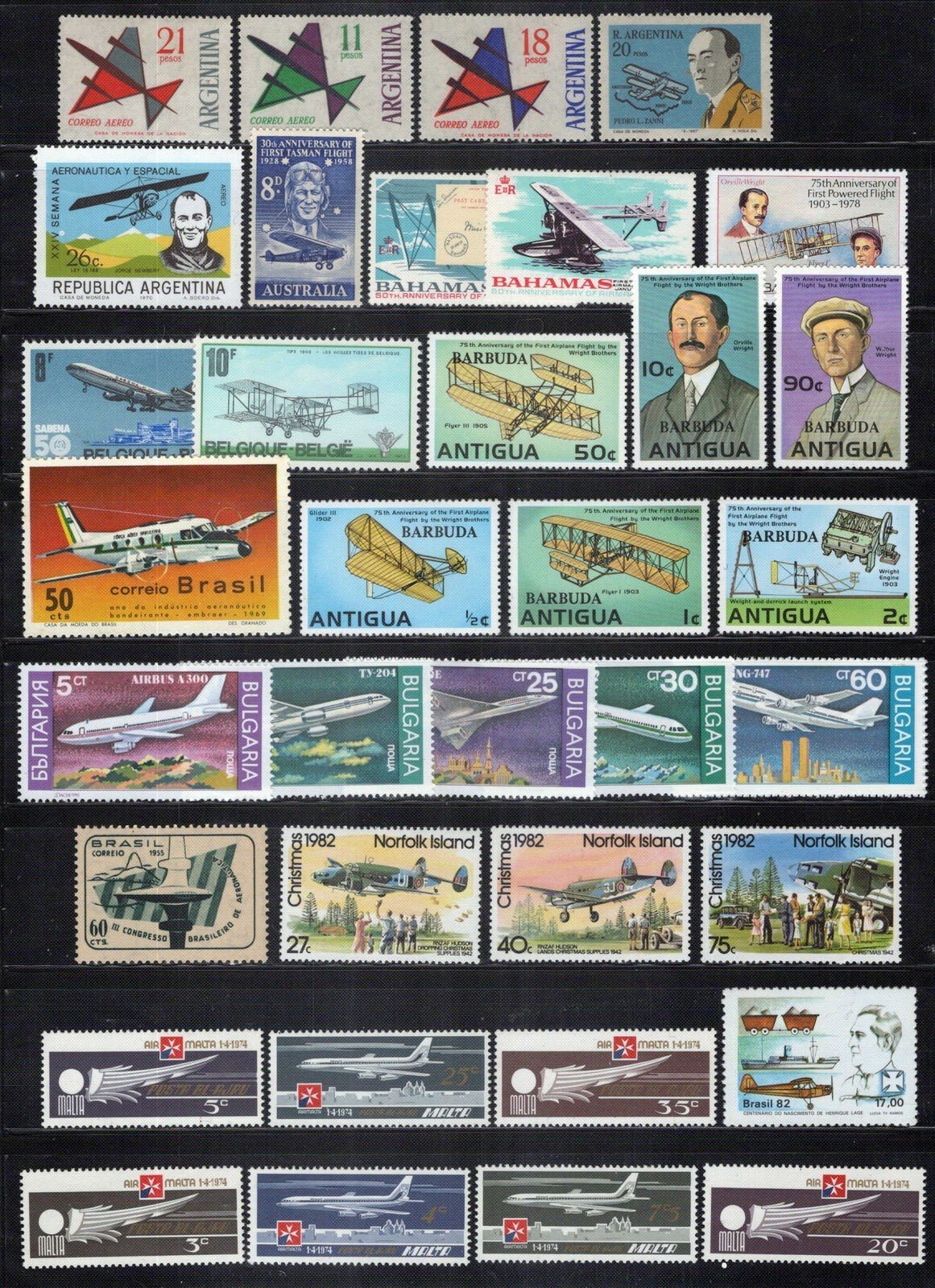 Aviation Collection Most MNH Planes Transportation ZAYIX 0124S0316