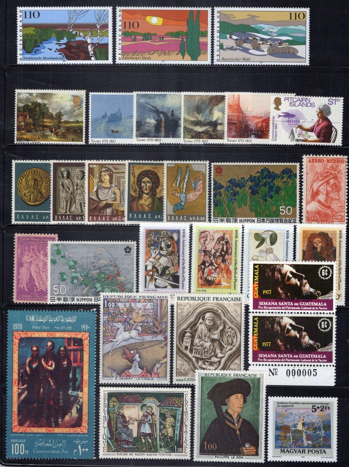 Art Collection MNH Paintings Flowers Landscapes Animals ZAYIX 0224S0022