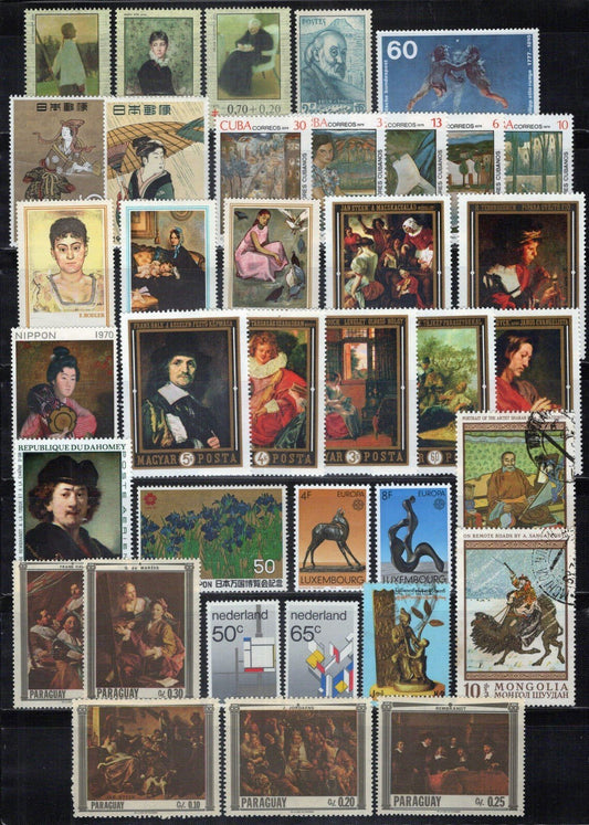 Art Collection Mint/Used Paintings Sculptures Birds Flowers ZAYIX 0224S0020