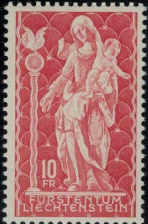 ZAYIX Liechtenstein 395 MNH Religious Art Wood Sculpture Bird Madonna 031222-S76