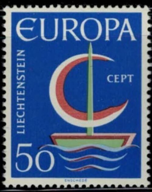 ZAYIX Liechtenstein 415 MNH Sailboat / Ship - Europa CEPT 031622-S61M