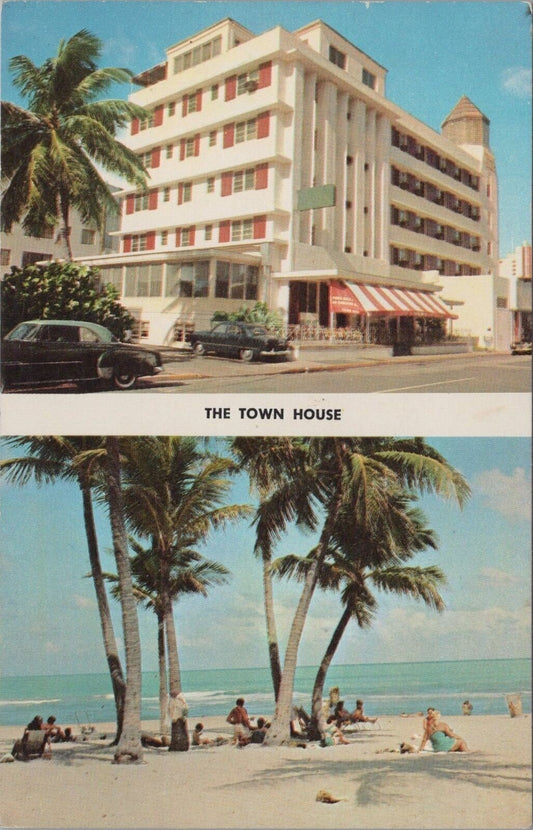 Town House Hotel Ocean Side beach Miami Florida Postcard ZAYIX 090222PC139