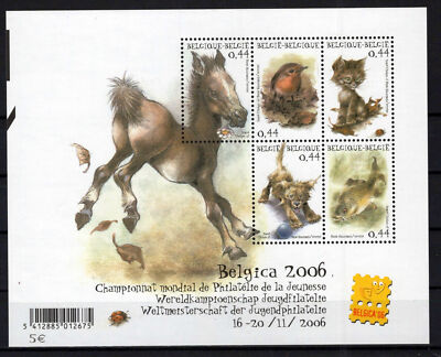 Belgium 2042 MNH Horses Equine Pony Birds Pets souvenir Zayix Stamps 0125M0148M