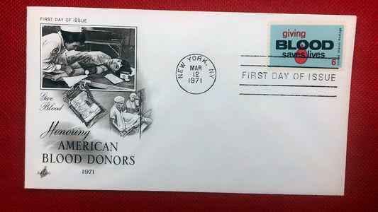 1971 Art Craft FDC 1425 Medicine American Blood Donors ZAYIX 010522SM72