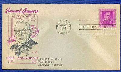 US FDC 988 McCawley Samuel Gompers labor leader ZAYIX 010622SM61