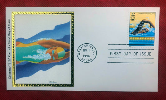 1996 US Colorano FDC 3068 Atlanta Olympics Freestyle Swimming ZAYIX 010222SM46