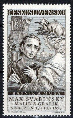 Czechoslovakia 877 MNH Max Svabinsky Artist and the Muse Zayix Stamps 0425S0025