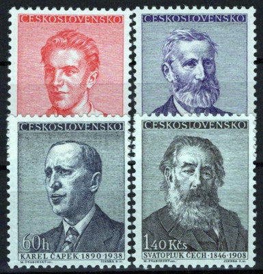Czechoslovakia 873-876 MH Julius Fucik Karel Capek Zayix Stamps 0425S0029