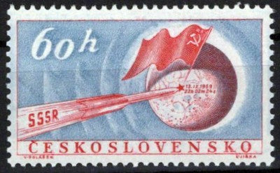 Czechoslovakia 938 MNH Lunik 2 Russian Flag Zayix Stamps 0425S0044