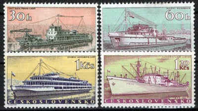 Czechoslovakia 961-964 MH Cargo Ships Steamer Zayix Stamps 0425S0051