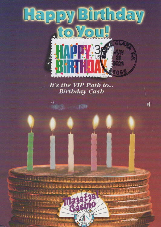 US Maxi Card FDC UA Happy Birthday, Mazatzal Casino ZAYIX 0924M0129