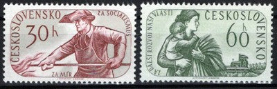 Czechoslovakia 984-985 MNH Steelworker Farming Zayix Stamps 0425S0056