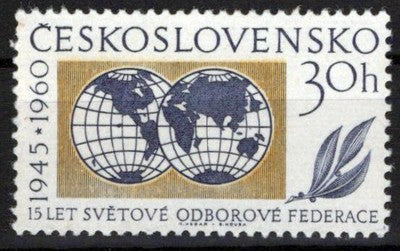 Czechoslovakia 1006 MNH Globes Laurel Trade Union Zayix Stamps 0425S0065