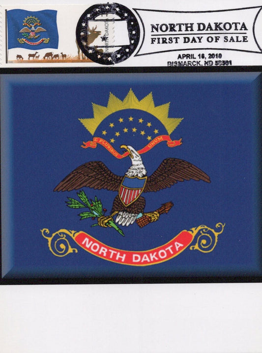 US Maxi Card FDC UA North Dakota Statehood, Flag ZAYIX 0924M0194