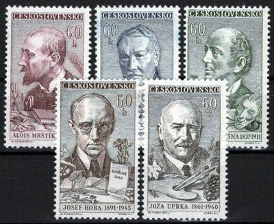 Czechoslovakia 1037-1041 MNH Josef Hora Joza Uprka Mosna Zayix Stamps 0425S0072