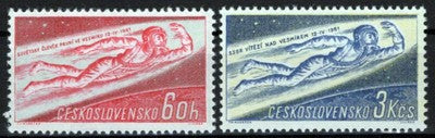 Czechoslovakia 1042-1043 MNH Space Yuri Gagarin Zayix Stamps 0425S0073