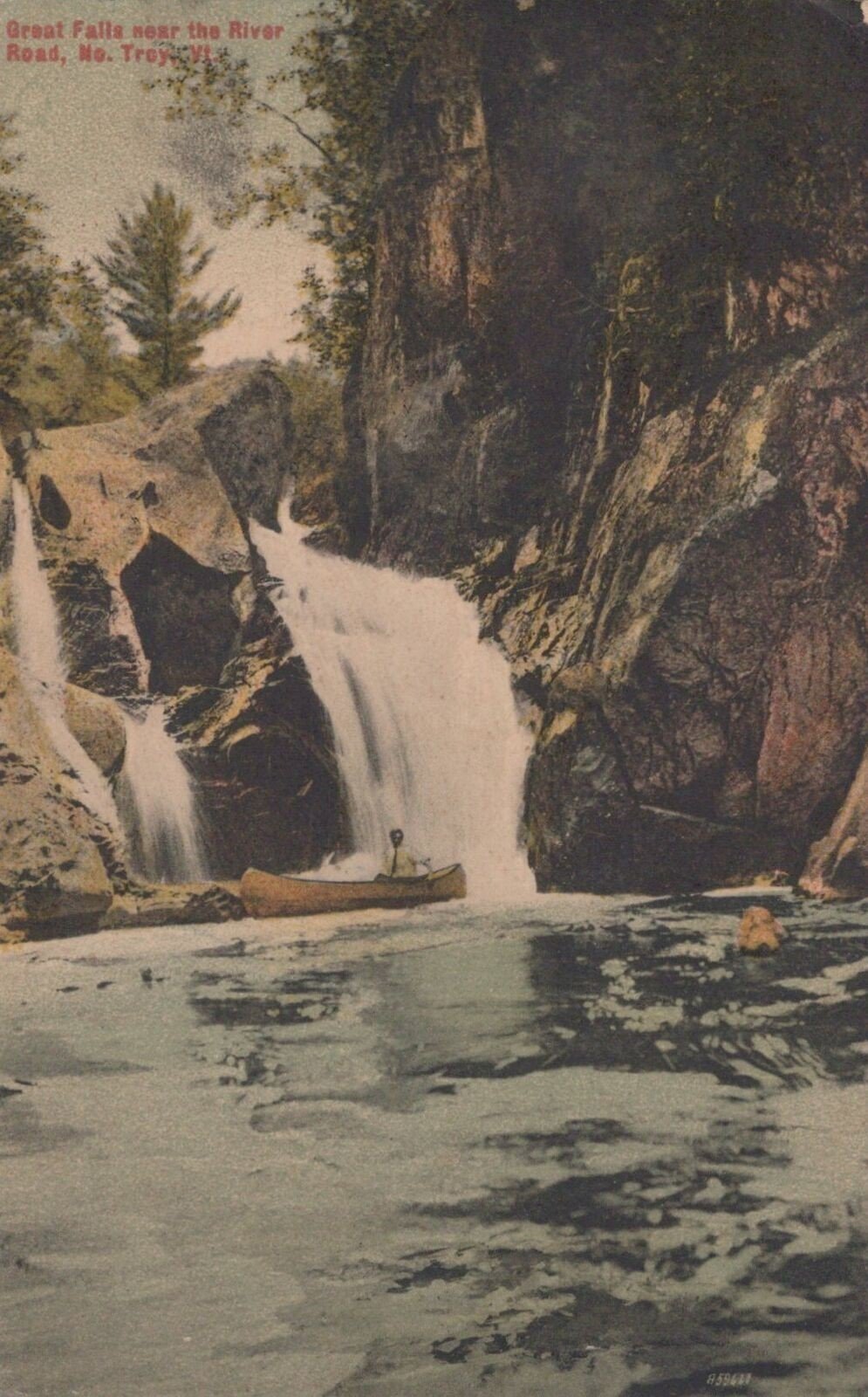 Great Falls near River Rd, Troy VT Duplex Cancel 0324M0343 ZAYIX Postcard