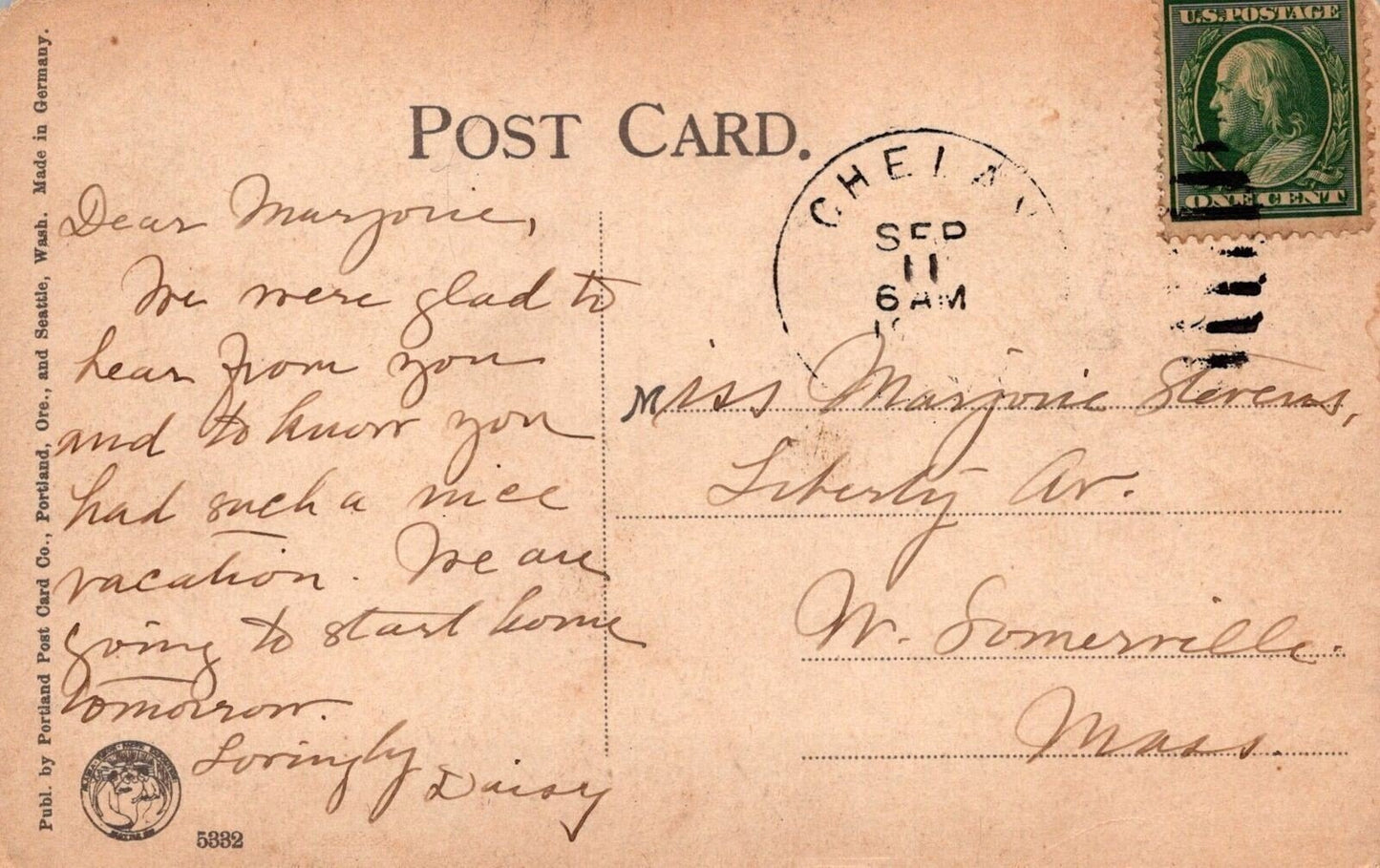 Fields, Lake Chelan, Washington Duplex Cancel 0324M0368 ZAYIX Postcard