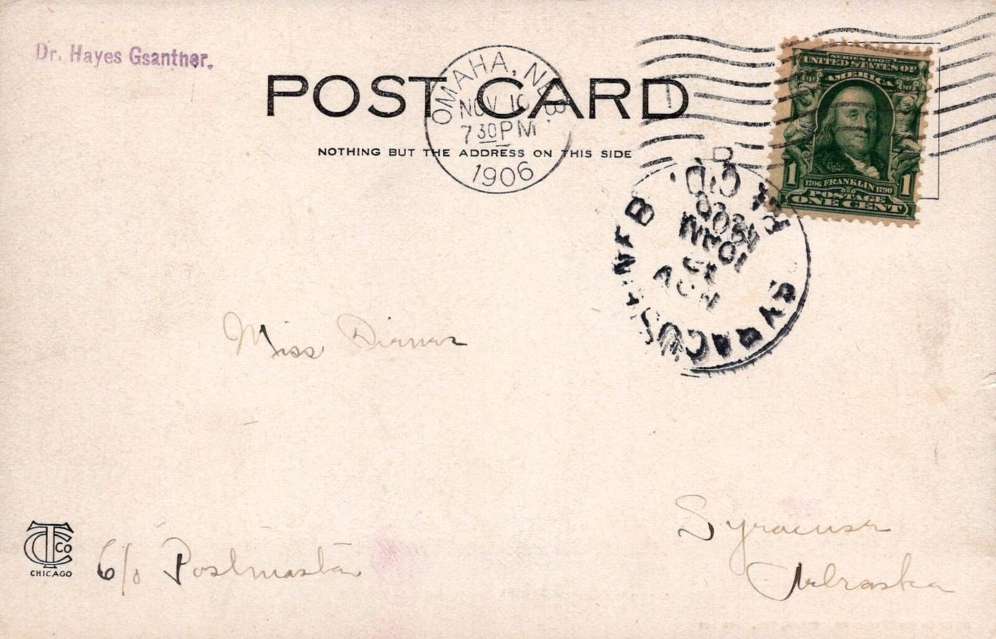 Manhattan Beach at Night, Lake Manawa, Omaha NE 0324M0369 ZAYIX Postcard