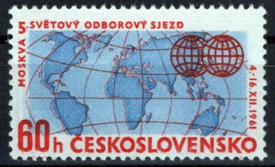 Czechoslovakia 1081 MNH Maps Globe Zayix Stamps 0425S0083