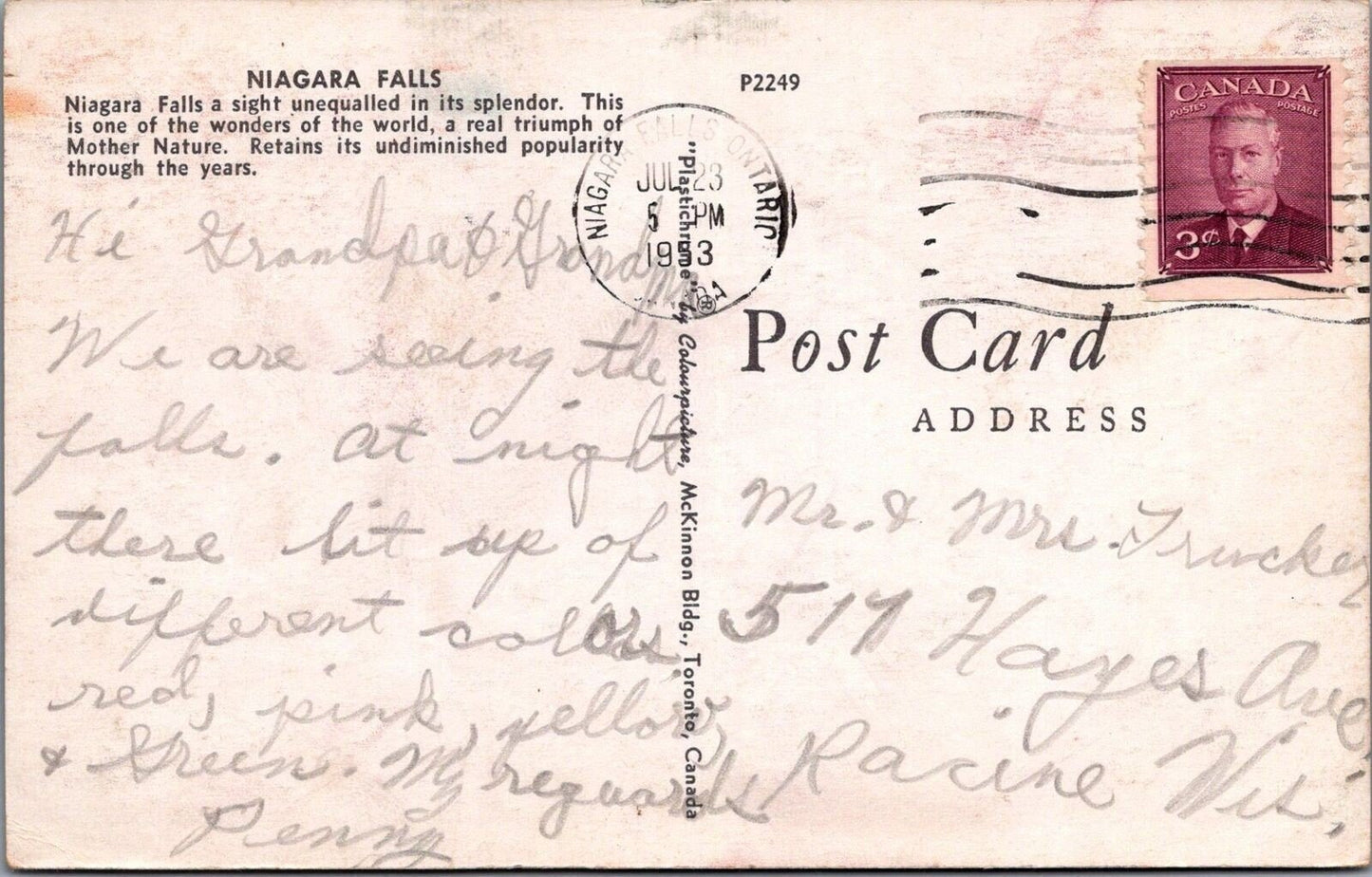 Niagara Falls Plastichrome Photo Canada083022PC70 Postcard ZAYIX