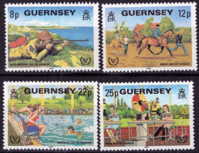 Guernsey 232-235 MNH Sports Intl. Year of Disabled Swimming ZAYIX 021423S154M