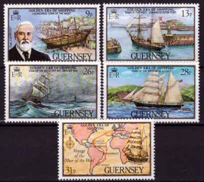 Guernsey 269-273 MNH Sailing Ships Voyage Map Star of the West ZAYIX 021423S161M