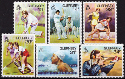 Guernsey 336-341 MNH Sports Rifle Shooting Cricket Hockey ZAYIX 031023S01M