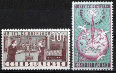 Czechoslovakia 1176-1177 MNH Radio Communications Zayix Stamps 0425S0106