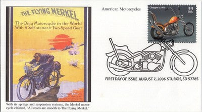 US 4087 FDC Frankiewicz cachet Chopper Motorcycle ZAYIX 060522SM16