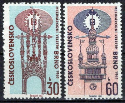 Czechoslovakia 1187-1188 MH Town Hall Brno Zayix Stamps 0425S0114