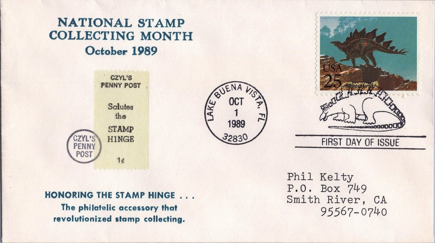 US 2424 FDC Dinosaurs Czyl's Penny Post Stegosaurus ZAYIX 060922SM70